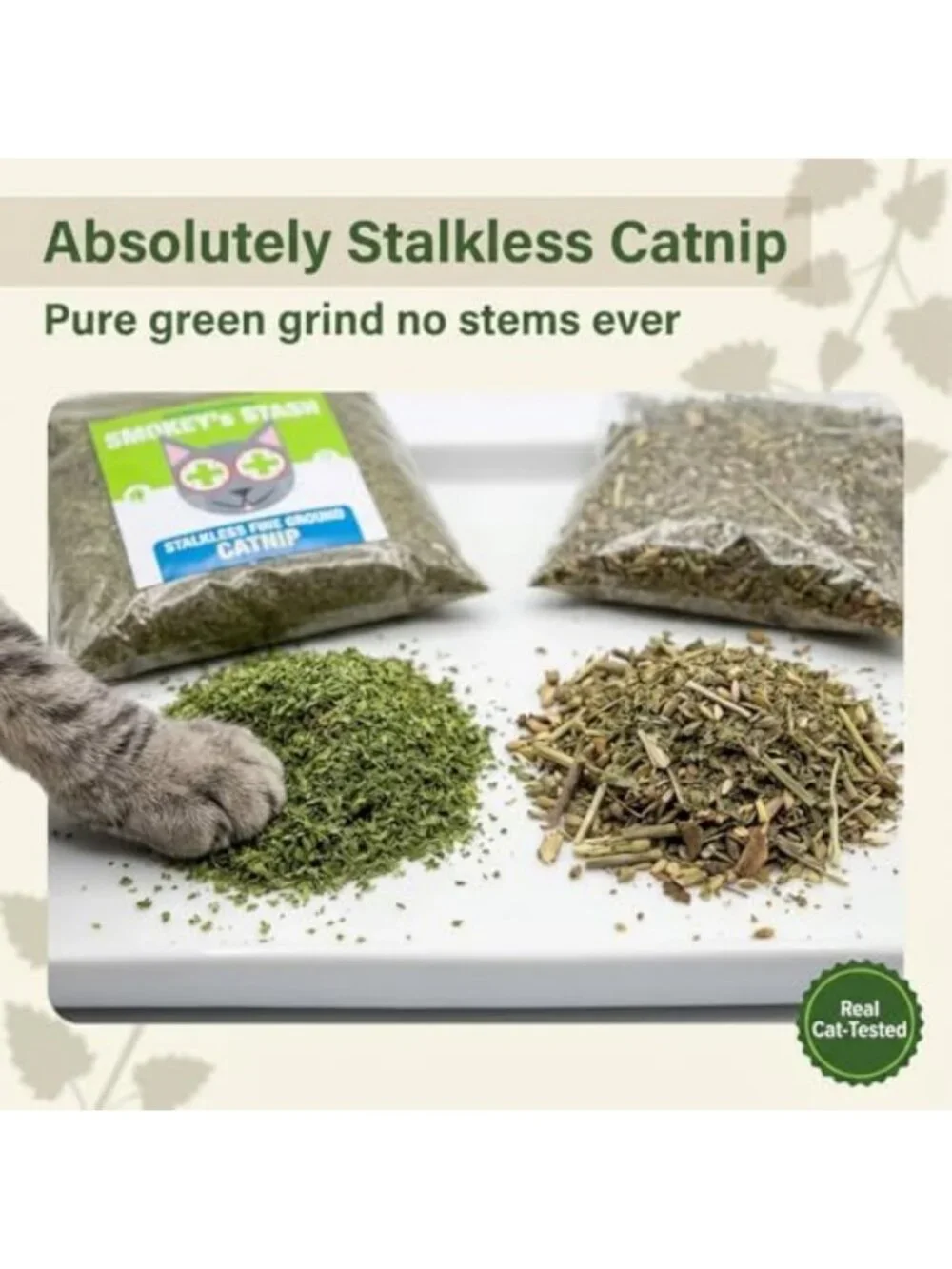 Premium Catnip Stalkless Dried Ground 12oz - Strong Cat Treats for Happy Cats